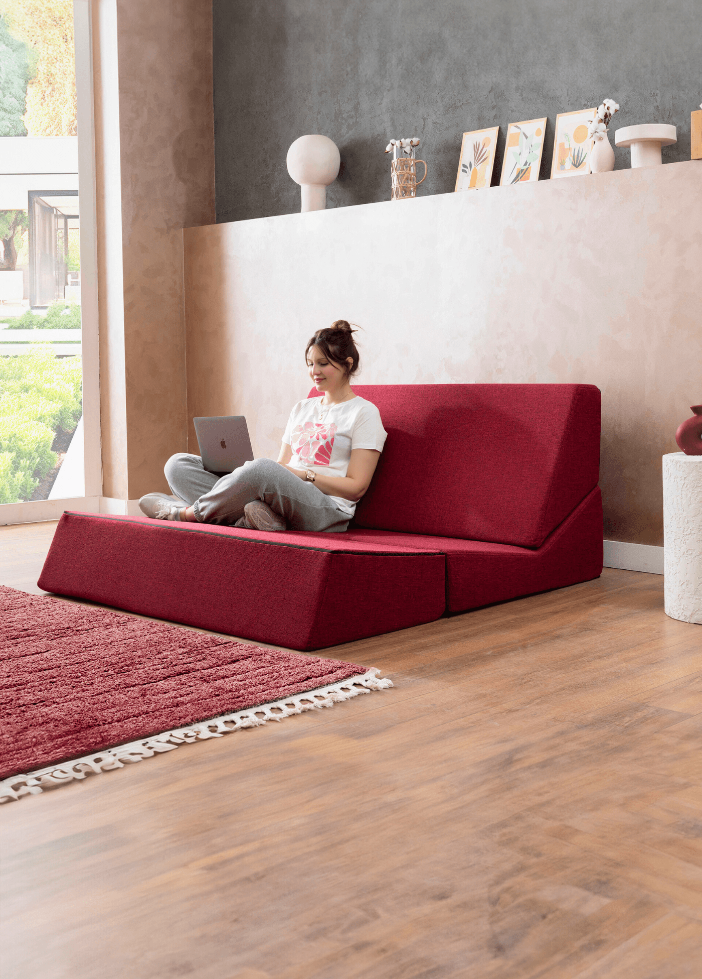 Pisa Sofa Burgundy - Sofa Luz